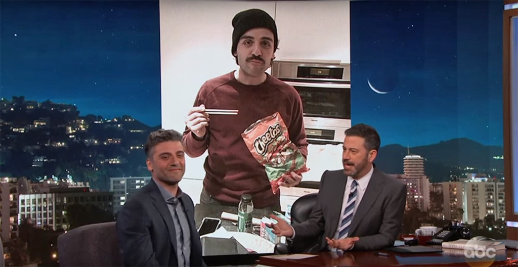 Oscar Isaacs, Jimmy Kimmel Live!, Cheetos Oscar Isaacs, Jimmy Kimmel Live!, Cheetos